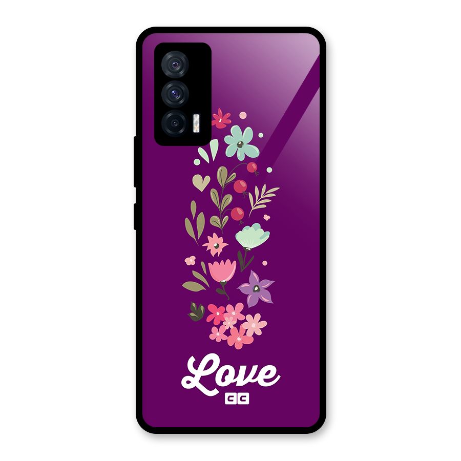 Floral Love Glass Back Case for Vivo iQOO 7 5G