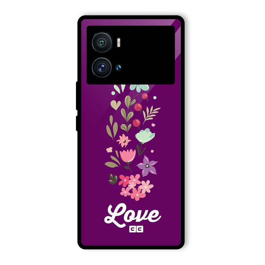 Floral Love Glass Back Case for Vivo iQOO 9 Pro