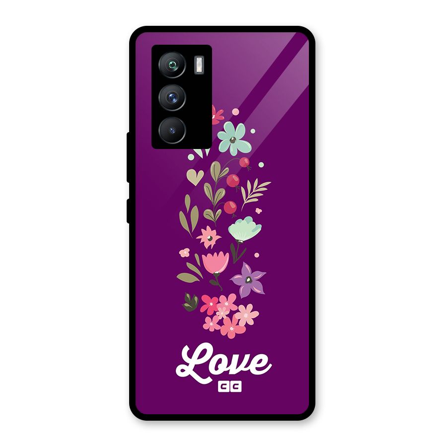 Floral Love Glass Back Case for Vivo iQOO 9 SE
