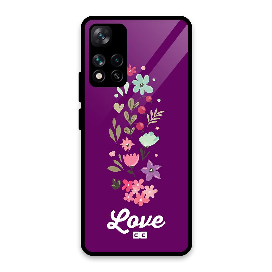 Floral Love Glass Back Case for Xiaomi 11i HyperCharge 5G