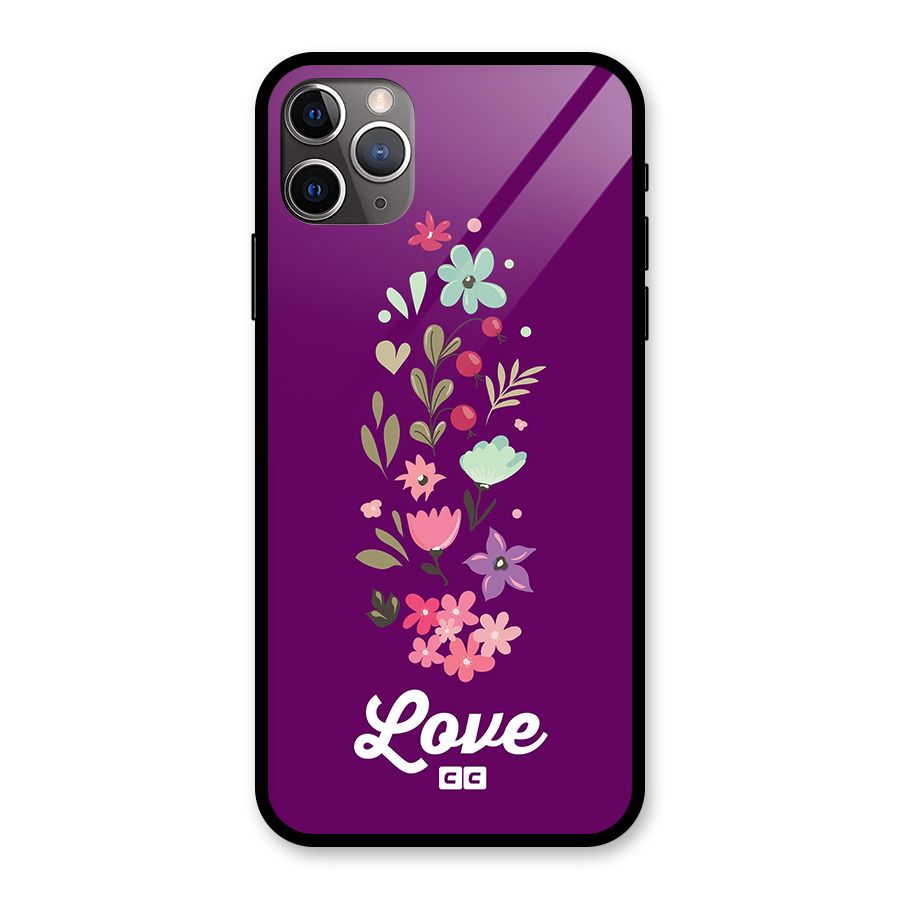 Floral Love Glass Back Case for iPhone 11 Pro Max