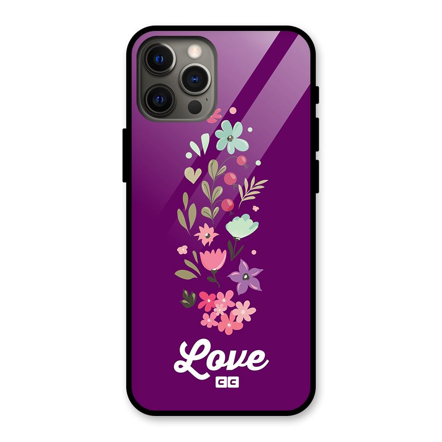 Floral Love Glass Back Case for iPhone 12 Pro Max