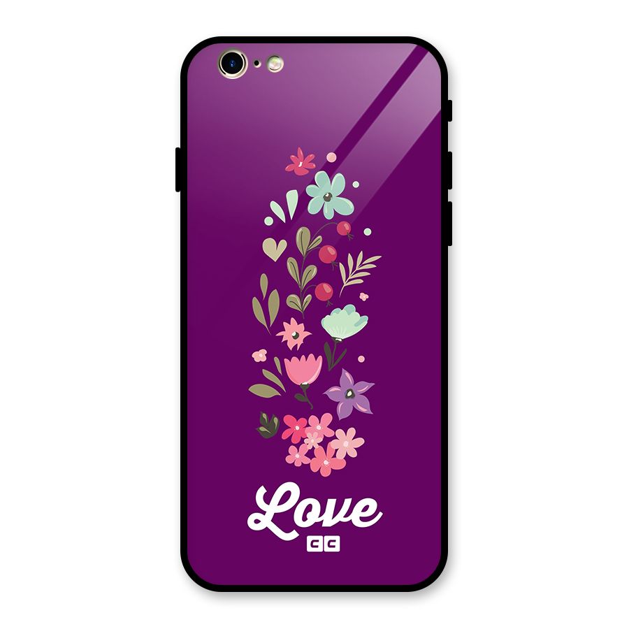 Floral Love Glass Back Case for iPhone 6 6S