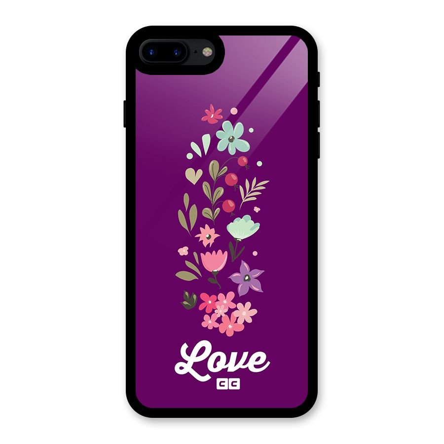Floral Love Glass Back Case for iPhone 8 Plus