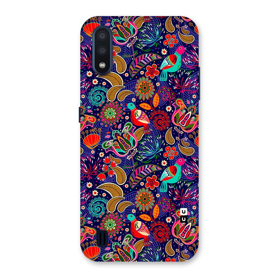 Floral Seamless Pattern Spring Flowers Back Case for Galaxy M01