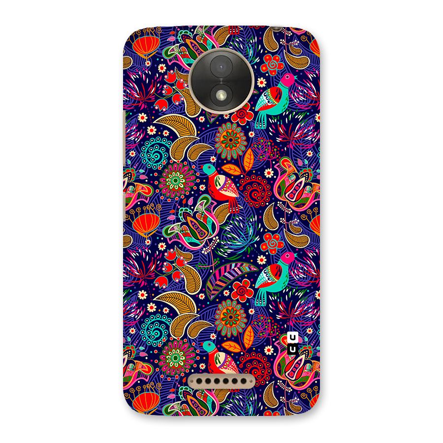 Floral Seamless Pattern Spring Flowers Back Case for Moto C Plus