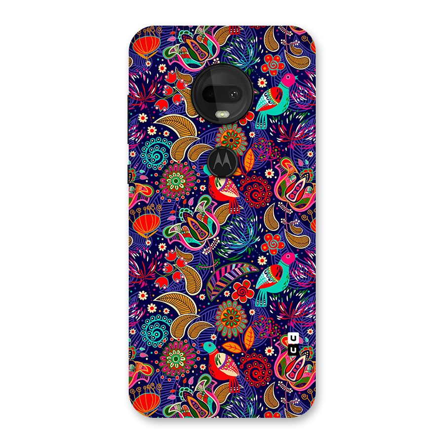 Floral Seamless Pattern Spring Flowers Back Case for Moto G7
