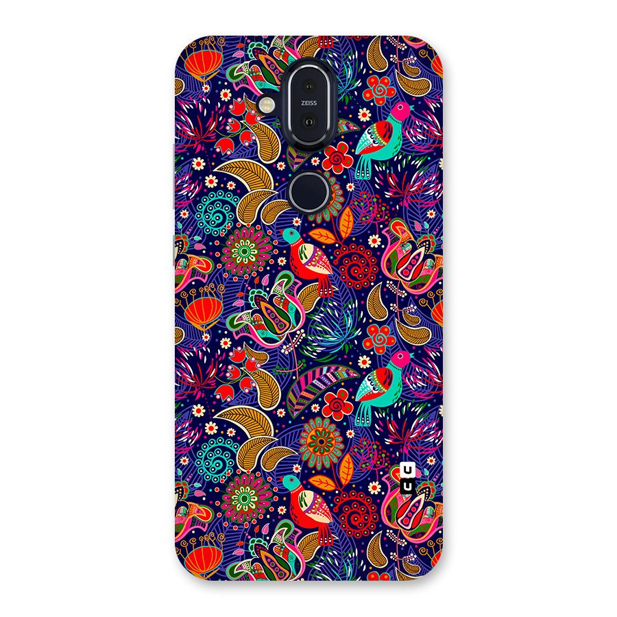 Floral Seamless Pattern Spring Flowers Back Case for Nokia 8.1