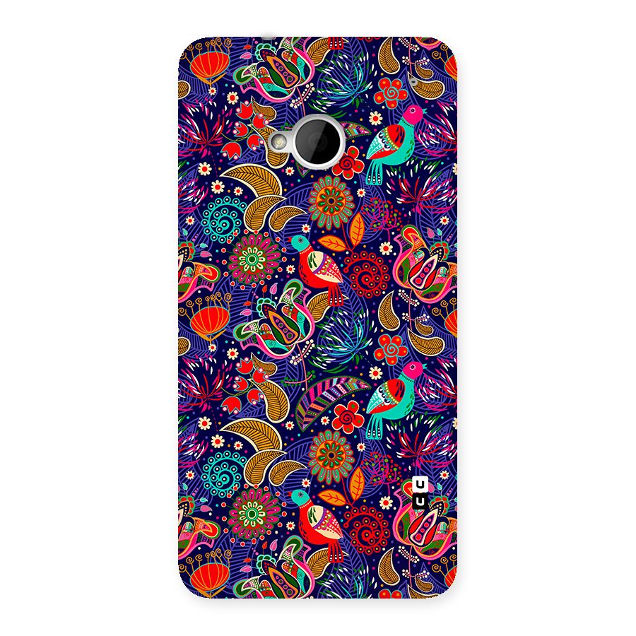 Floral Seamless Pattern Spring Flowers Back Case for One M7 (Single Sim)
