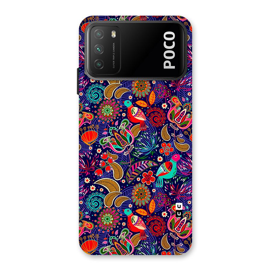 Floral Seamless Pattern Spring Flowers Back Case for Poco M3