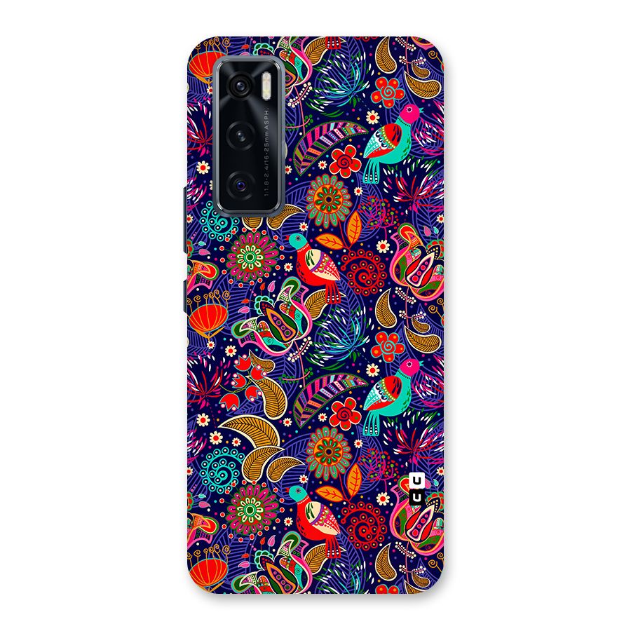 Floral Seamless Pattern Spring Flowers Back Case for Vivo V20 SE