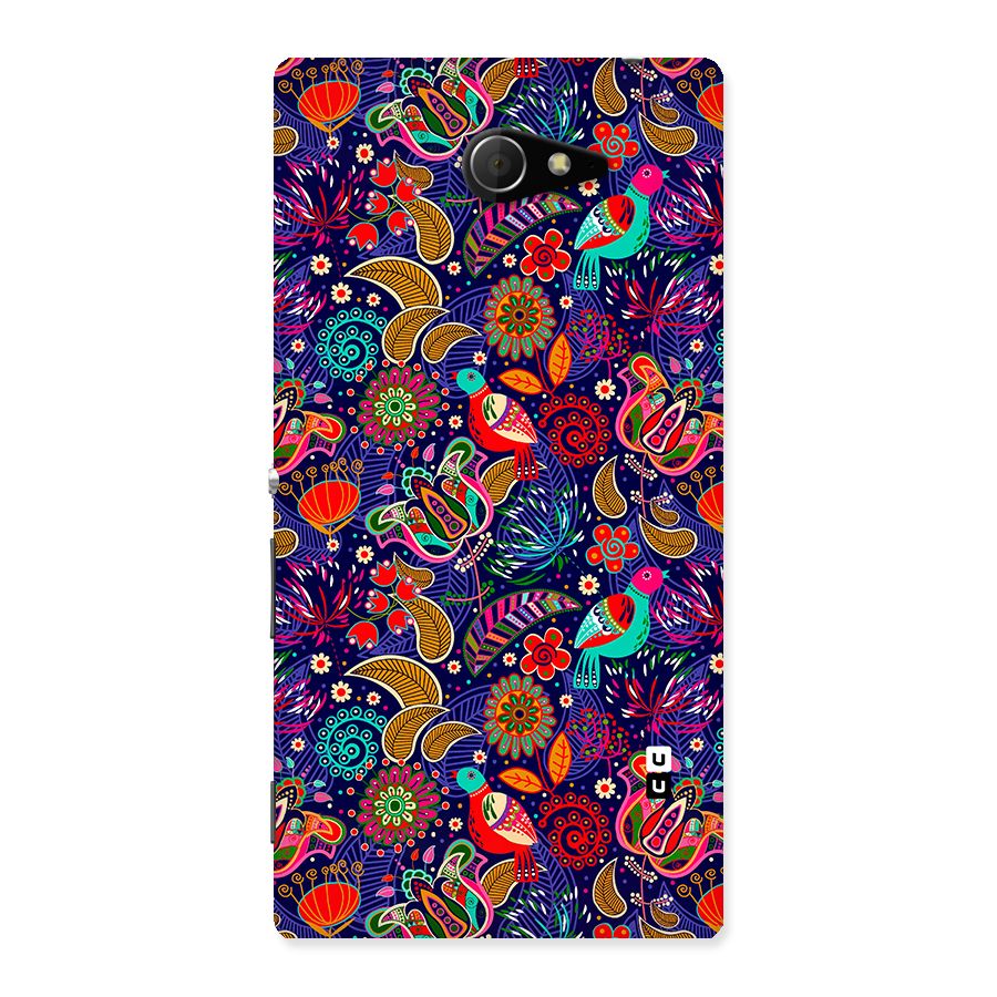 Floral Seamless Pattern Spring Flowers Back Case for Xperia M2
