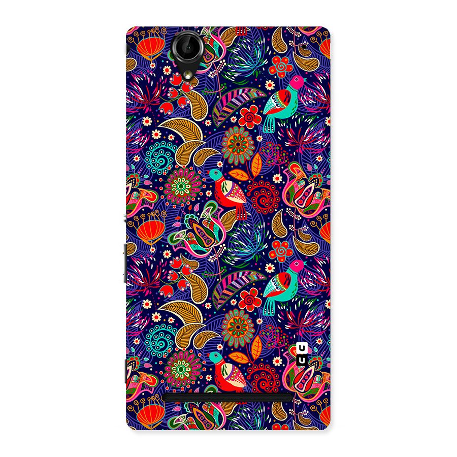 Floral Seamless Pattern Spring Flowers Back Case for Xperia T2