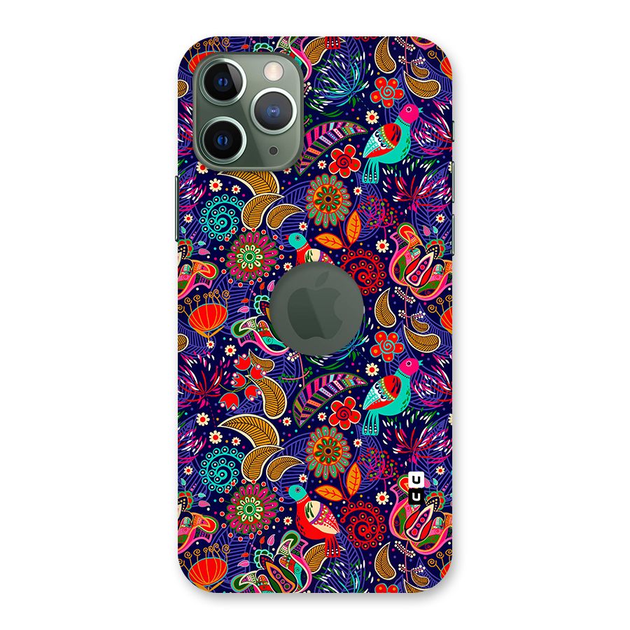 Floral Seamless Pattern Spring Flowers Back Case for iPhone 11 Pro Logo  Cut