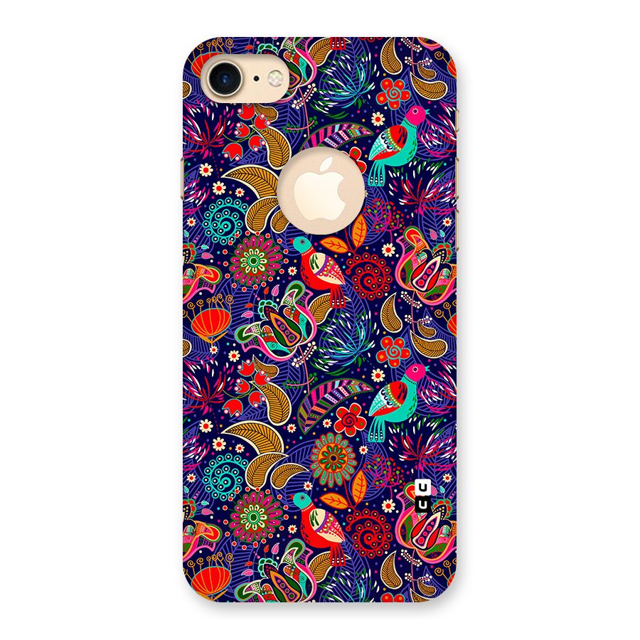 Floral Seamless Pattern Spring Flowers Back Case for iPhone 8 Logo Cut