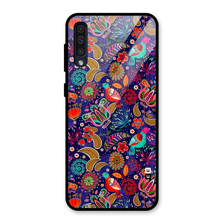 Floral Seamless Pattern Spring Flowers Glass Back Case for Galaxy A50s