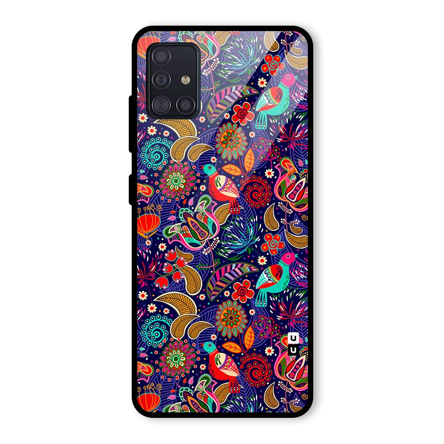 Floral Seamless Pattern Spring Flowers Glass Back Case for Galaxy A51