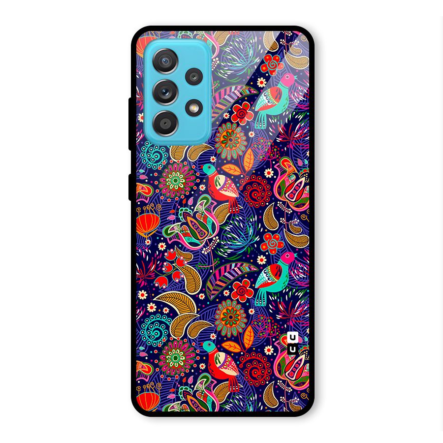 Floral Seamless Pattern Spring Flowers Glass Back Case for Galaxy A52
