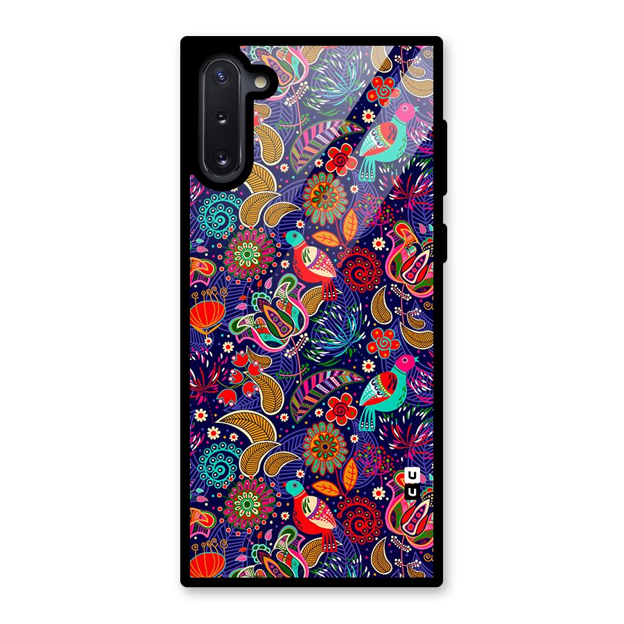 Floral Seamless Pattern Spring Flowers Glass Back Case for Galaxy Note 10