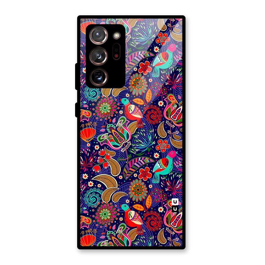 Floral Seamless Pattern Spring Flowers Glass Back Case for Galaxy Note 20 Ultra