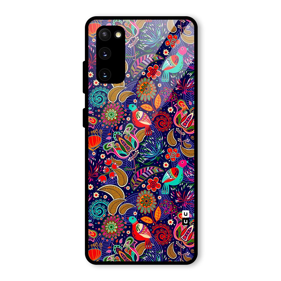 Floral Seamless Pattern Spring Flowers Glass Back Case for Galaxy S20 FE 5G