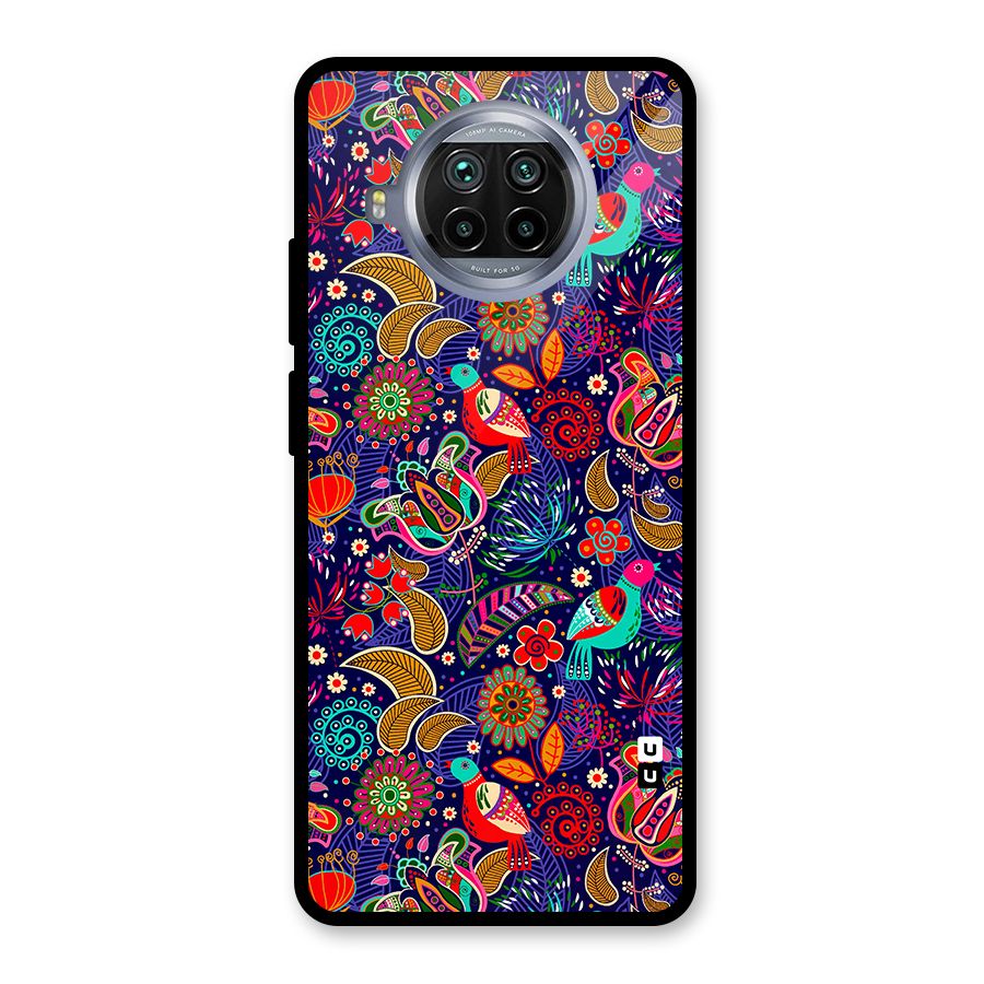 Floral Seamless Pattern Spring Flowers Glass Back Case for Mi 10i
