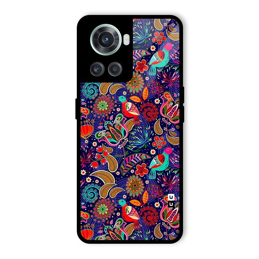 Floral Seamless Pattern Spring Flowers Glass Back Case for OnePlus 10R