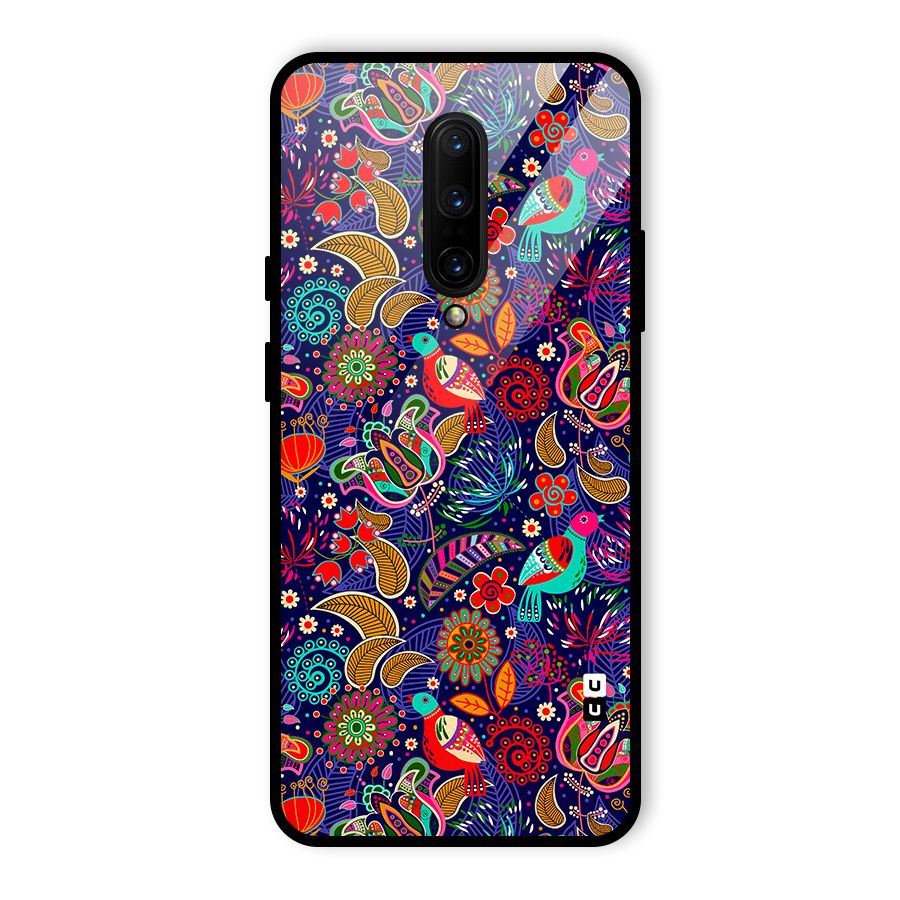 Floral Seamless Pattern Spring Flowers Glass Back Case for OnePlus 7 Pro