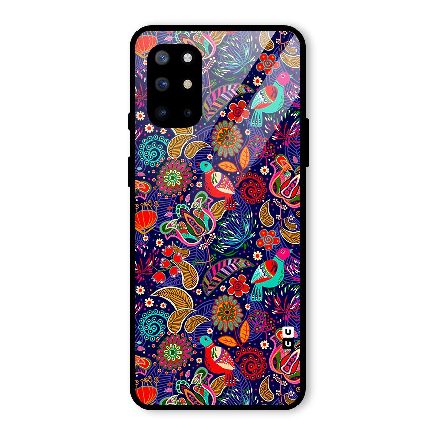 Floral Seamless Pattern Spring Flowers Glass Back Case for OnePlus 8T