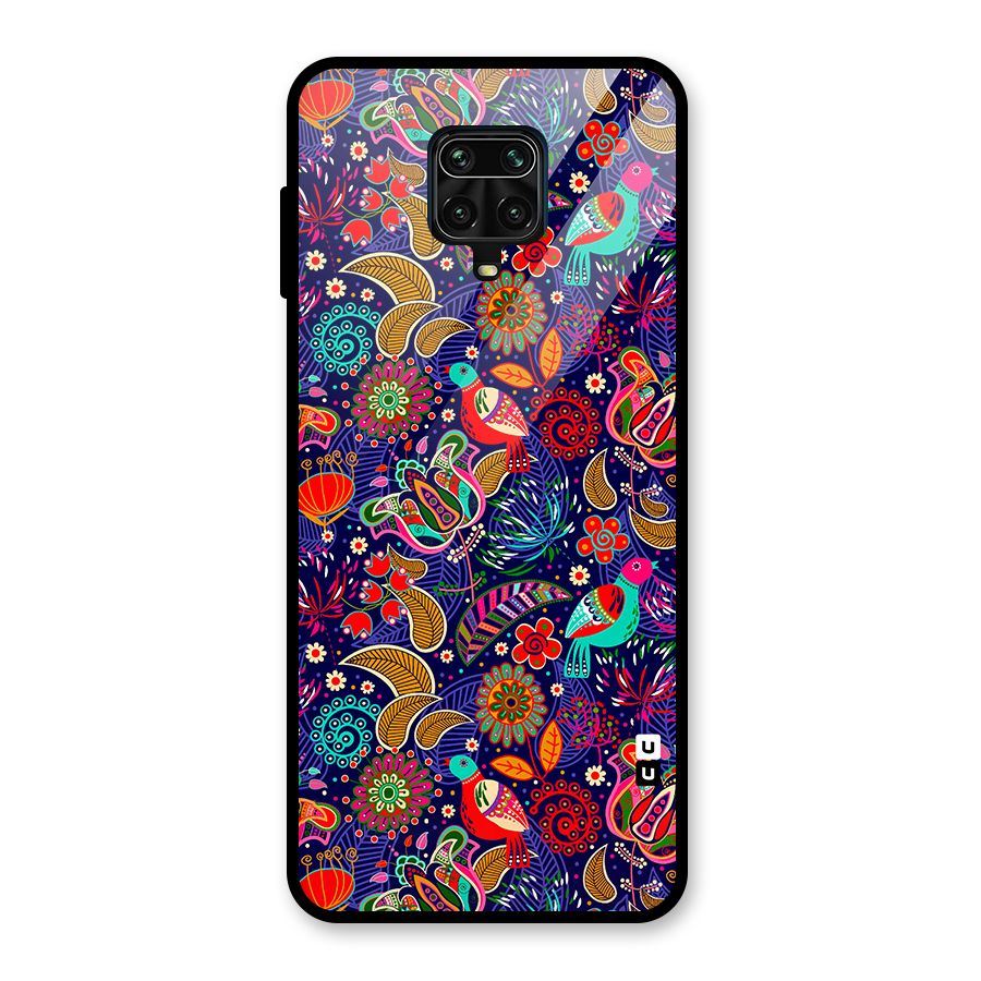Floral Seamless Pattern Spring Flowers Glass Back Case for Poco M2 Pro