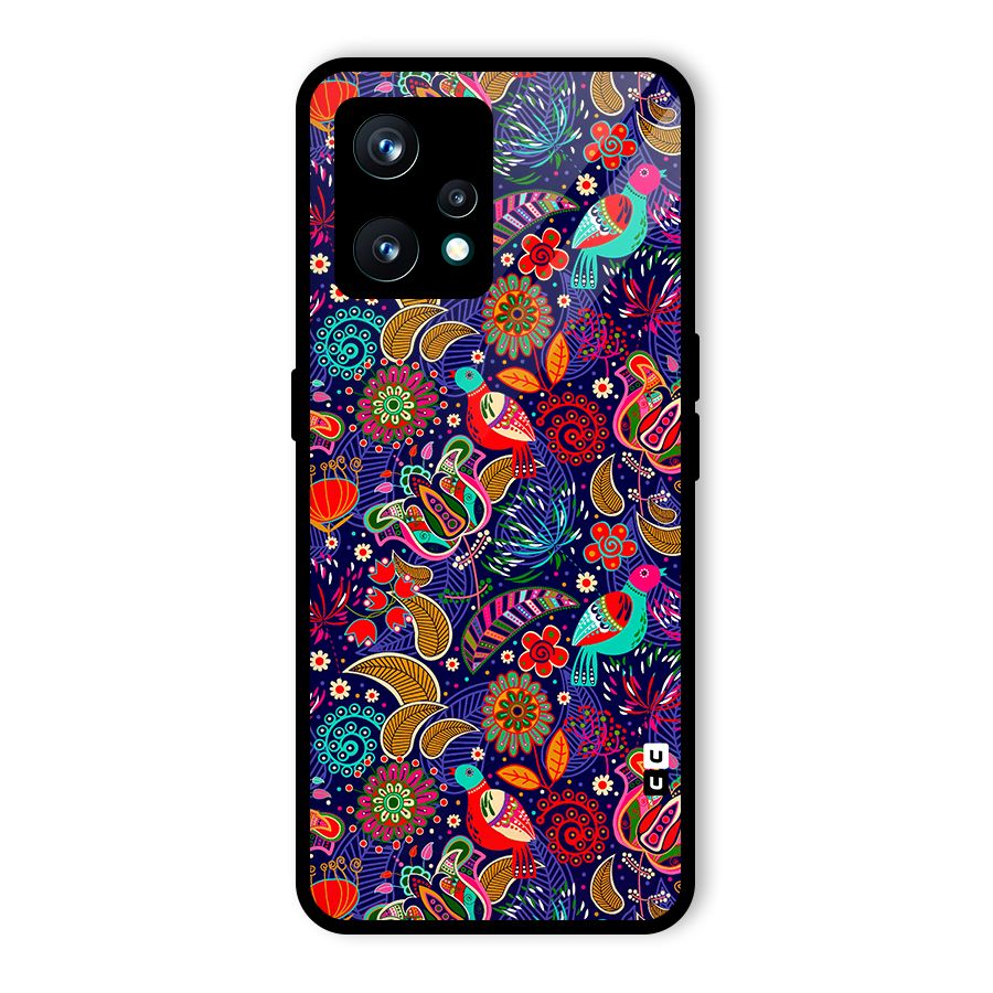 Floral Seamless Pattern Spring Flowers Glass Back Case for Realme 9 Pro Plus 5G
