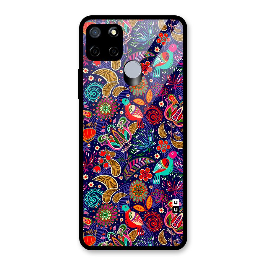 Floral Seamless Pattern Spring Flowers Glass Back Case for Realme C12