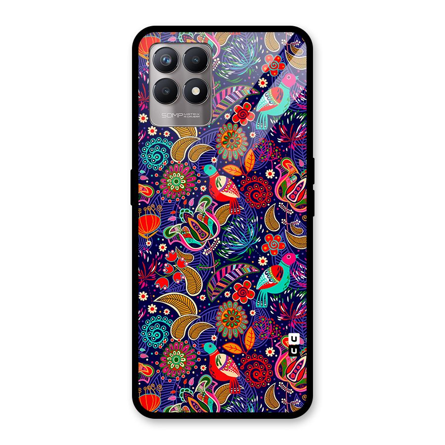Floral Seamless Pattern Spring Flowers Glass Back Case for Realme Narzo 50