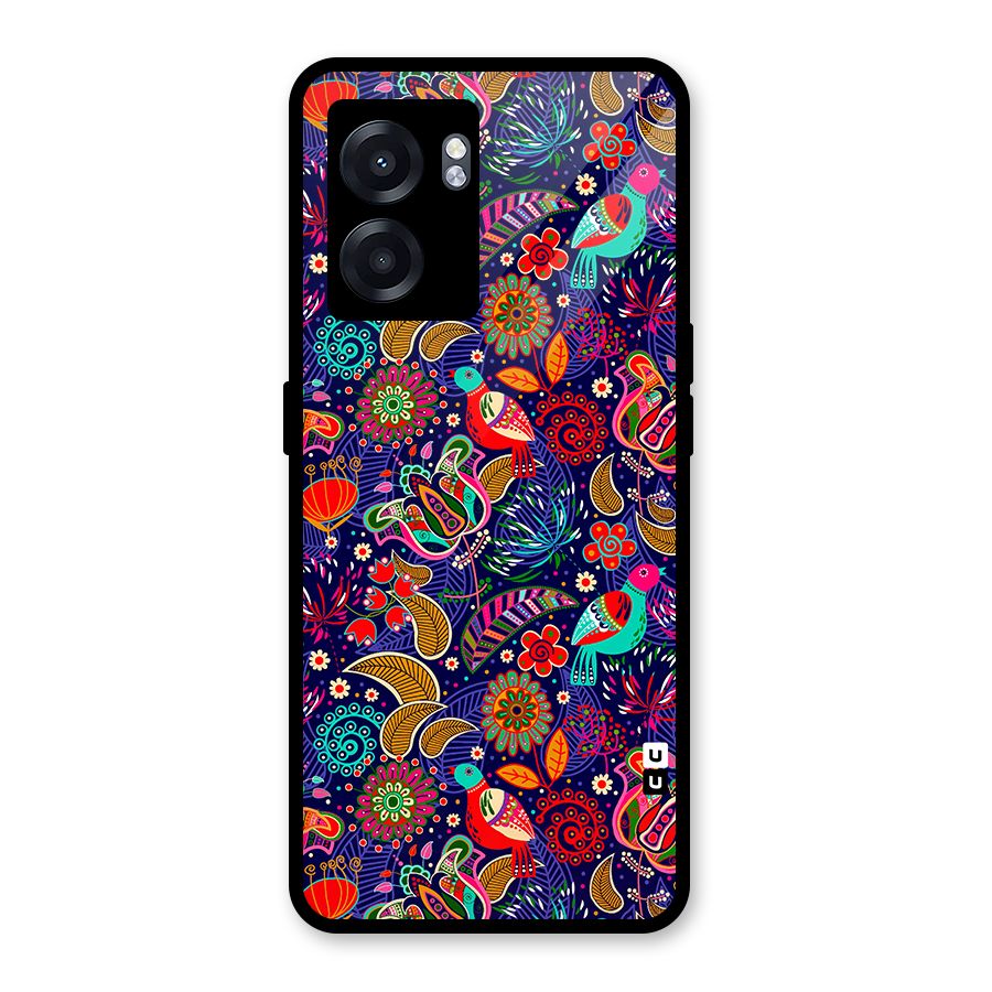 Floral Seamless Pattern Spring Flowers Glass Back Case for Realme Narzo 50 5G