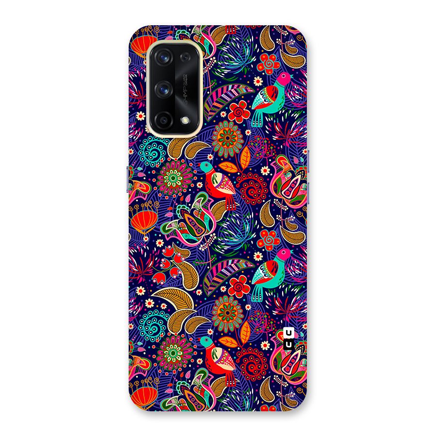 Floral Seamless Pattern Spring Flowers Glass Back Case for Realme X7 Pro