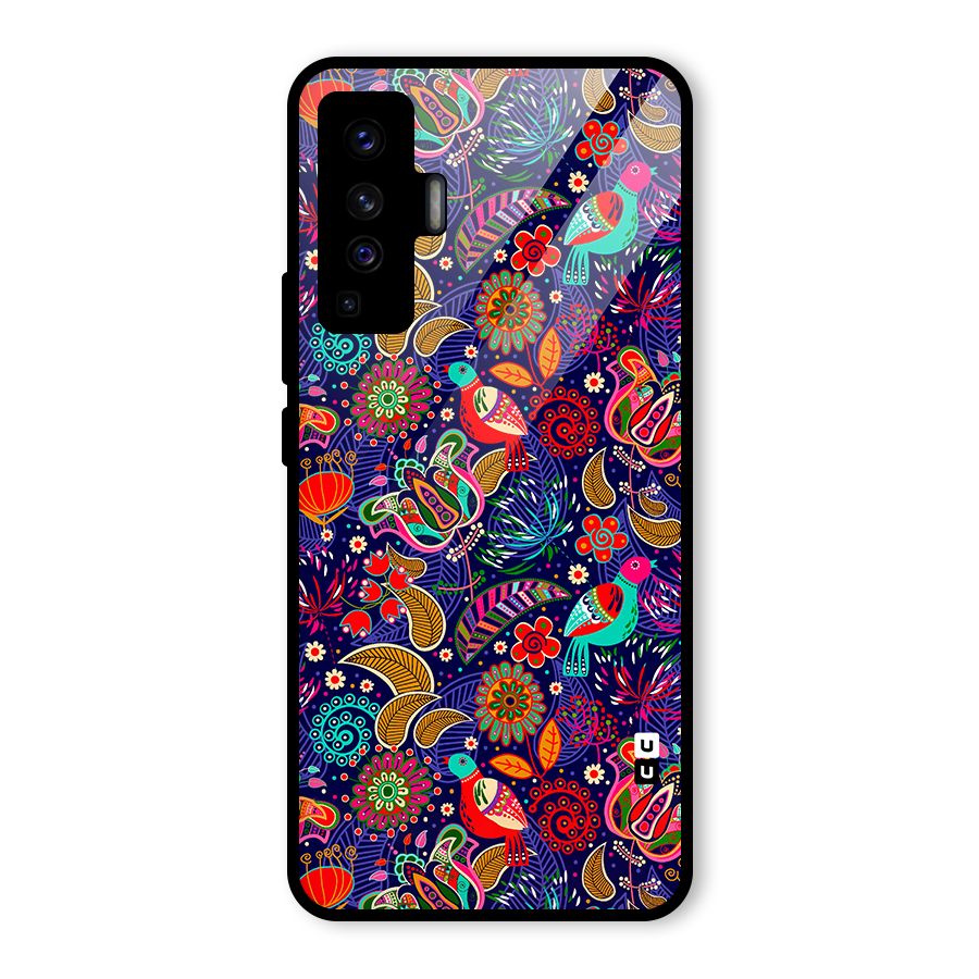 Floral Seamless Pattern Spring Flowers Glass Back Case for Vivo X50