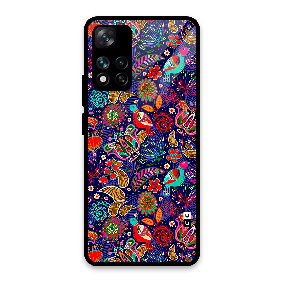 Floral Seamless Pattern Spring Flowers Glass Back Case for Xiaomi 11i 5G