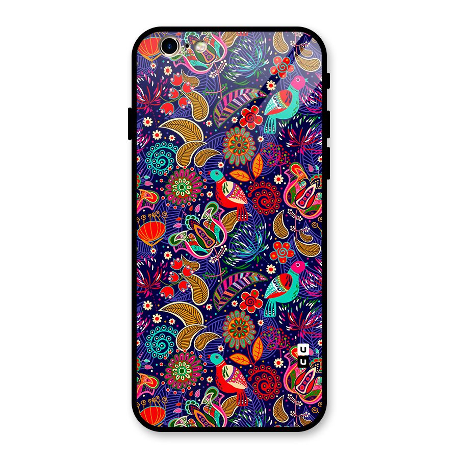 Floral Seamless Pattern Spring Flowers Glass Back Case for iPhone 6 6S