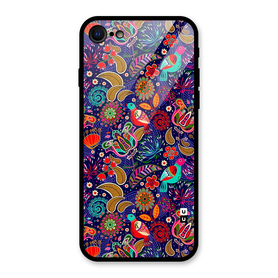 Floral Seamless Pattern Spring Flowers Glass Back Case for iPhone 7