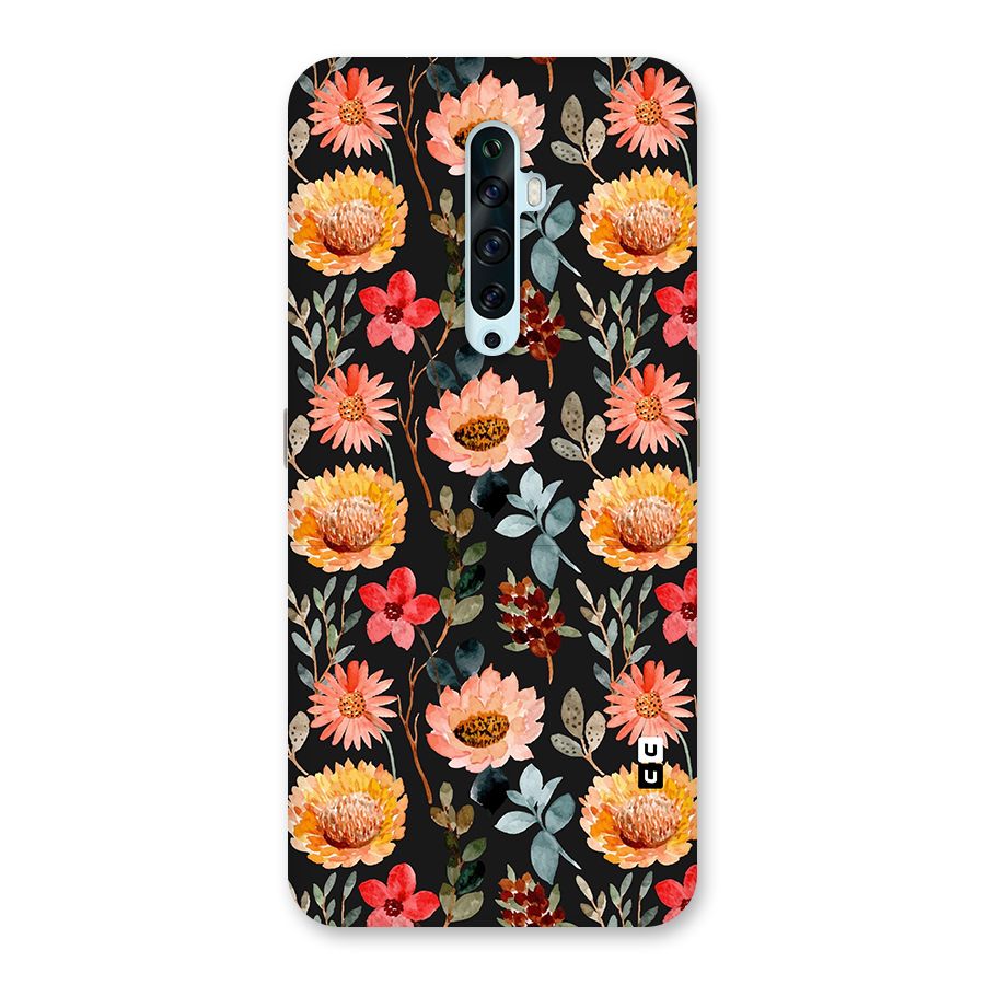 Florals Wonderful Pattern Glass Back Case for Oppo Reno2 F