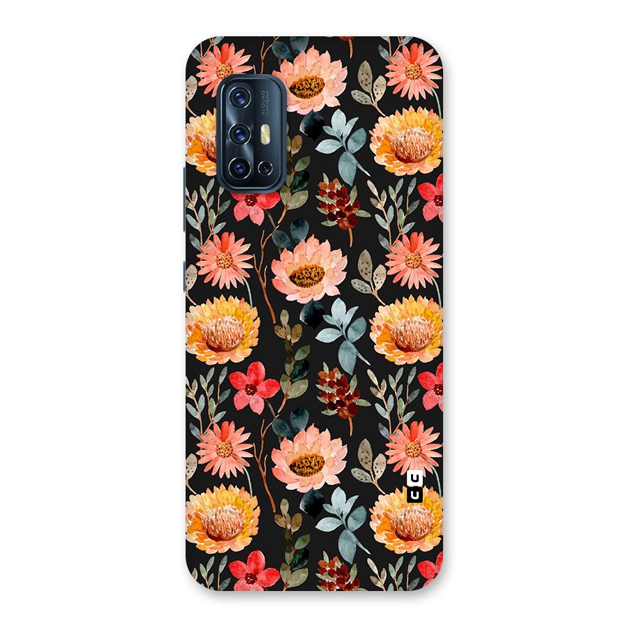 Florals Wonderful Pattern Glass Back Case for Vivo V17