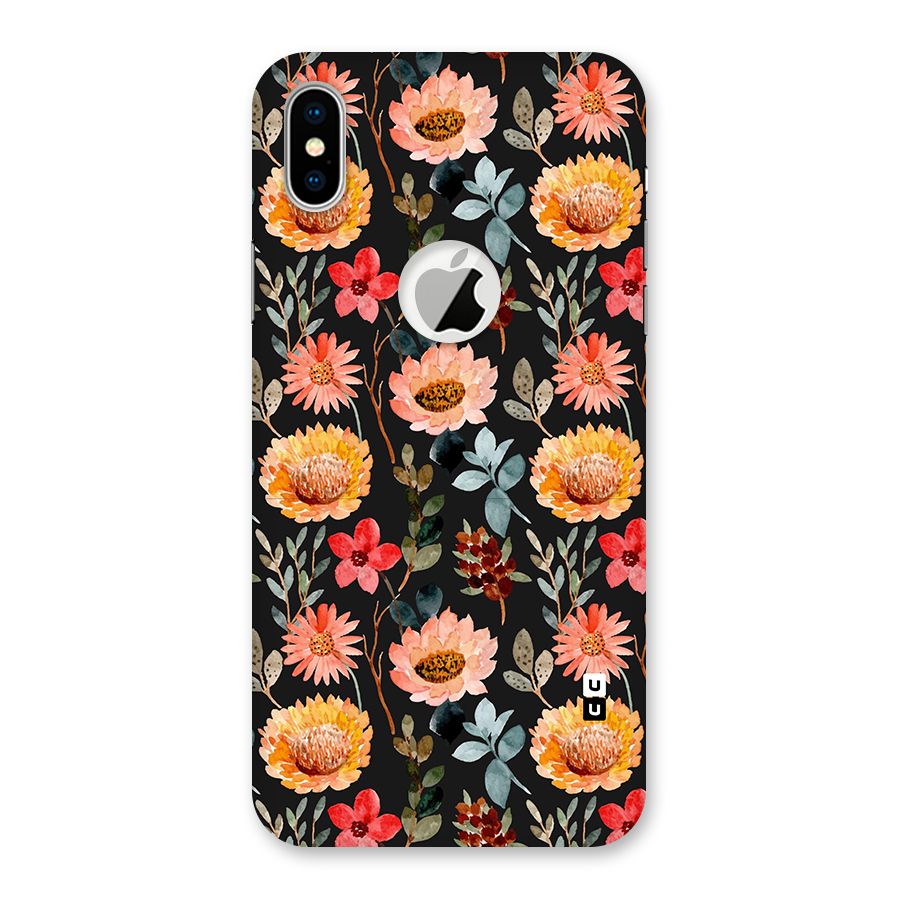 Florals Wonderful Pattern Back Case for iPhone XS Logo Cut