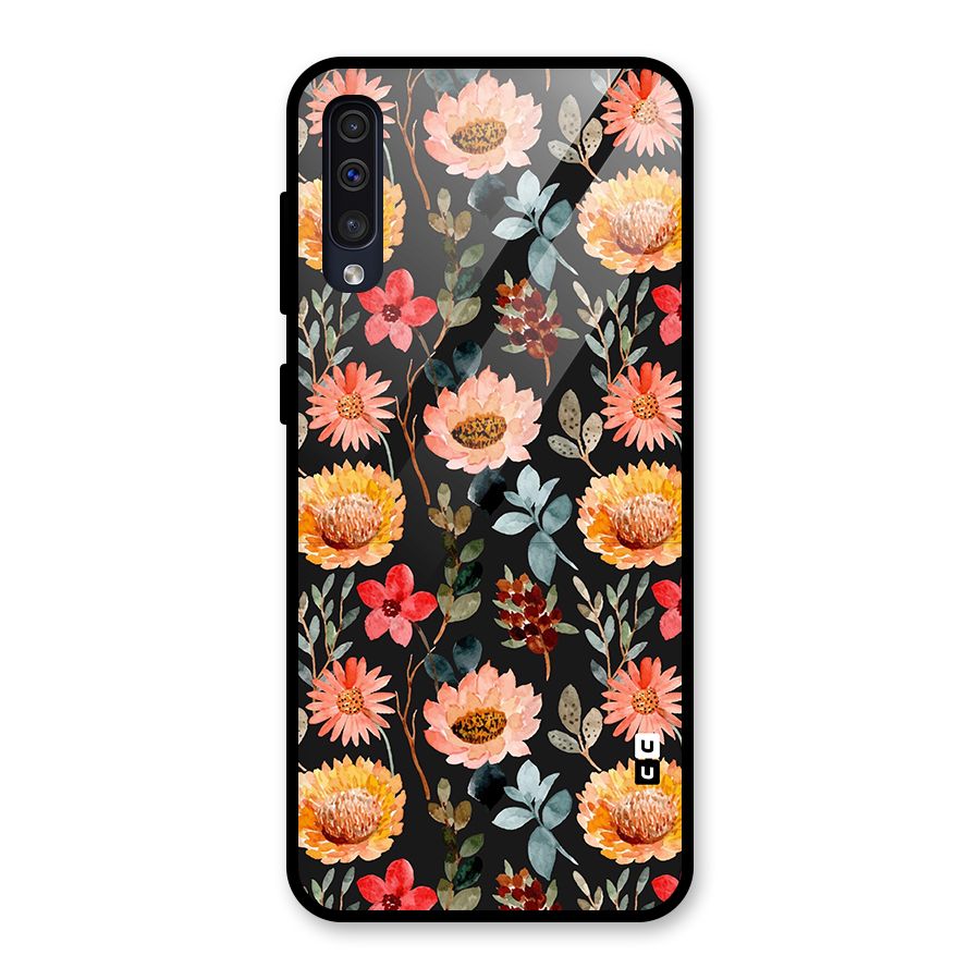 Florals Wonderful Pattern Glass Back Case for Galaxy A50s