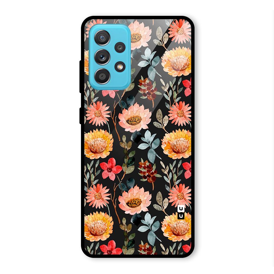 Florals Wonderful Pattern Glass Back Case for Galaxy A52s 5G