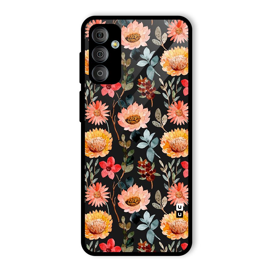 Florals Wonderful Pattern Glass Back Case for Galaxy F23