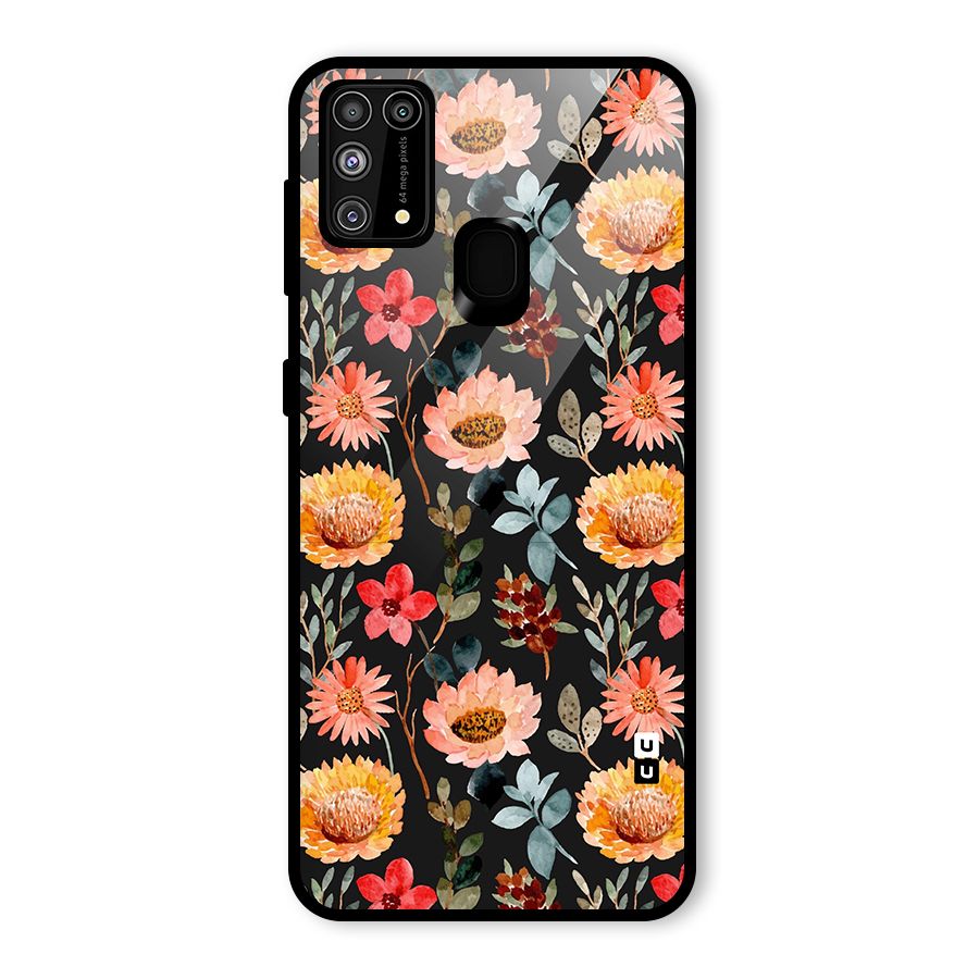 Florals Wonderful Pattern Glass Back Case for Galaxy F41