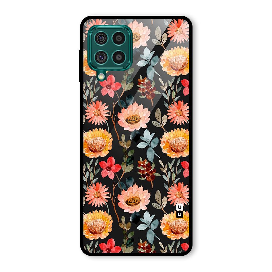 Florals Wonderful Pattern Glass Back Case for Galaxy F62