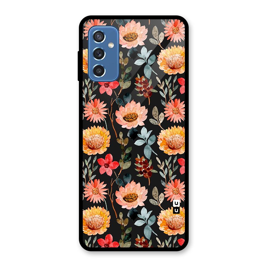 Florals Wonderful Pattern Glass Back Case for Galaxy M52 5G