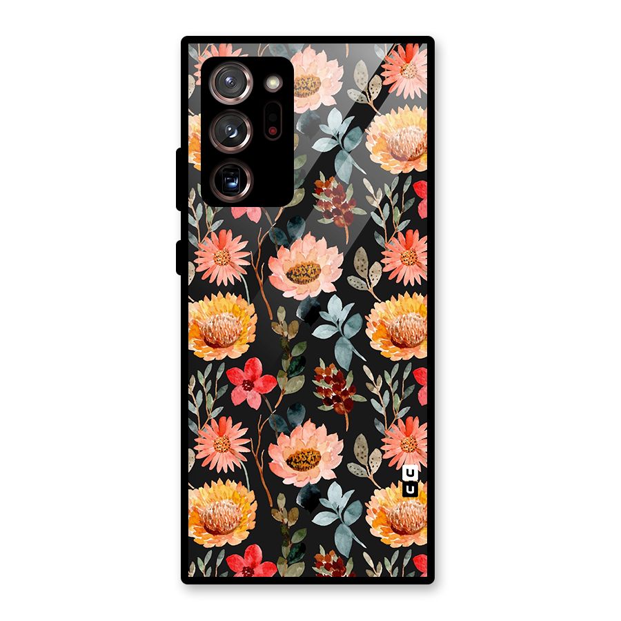 Florals Wonderful Pattern Glass Back Case for Galaxy Note 20 Ultra