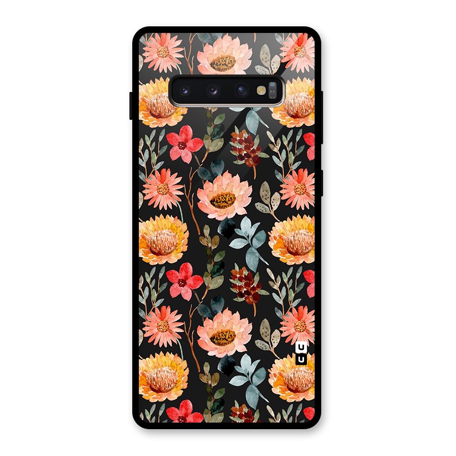 Florals Wonderful Pattern Glass Back Case for Galaxy S10 Plus